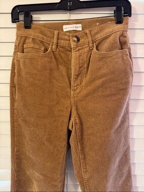 LOFT Tan Corduroy Straight-Leg Pants